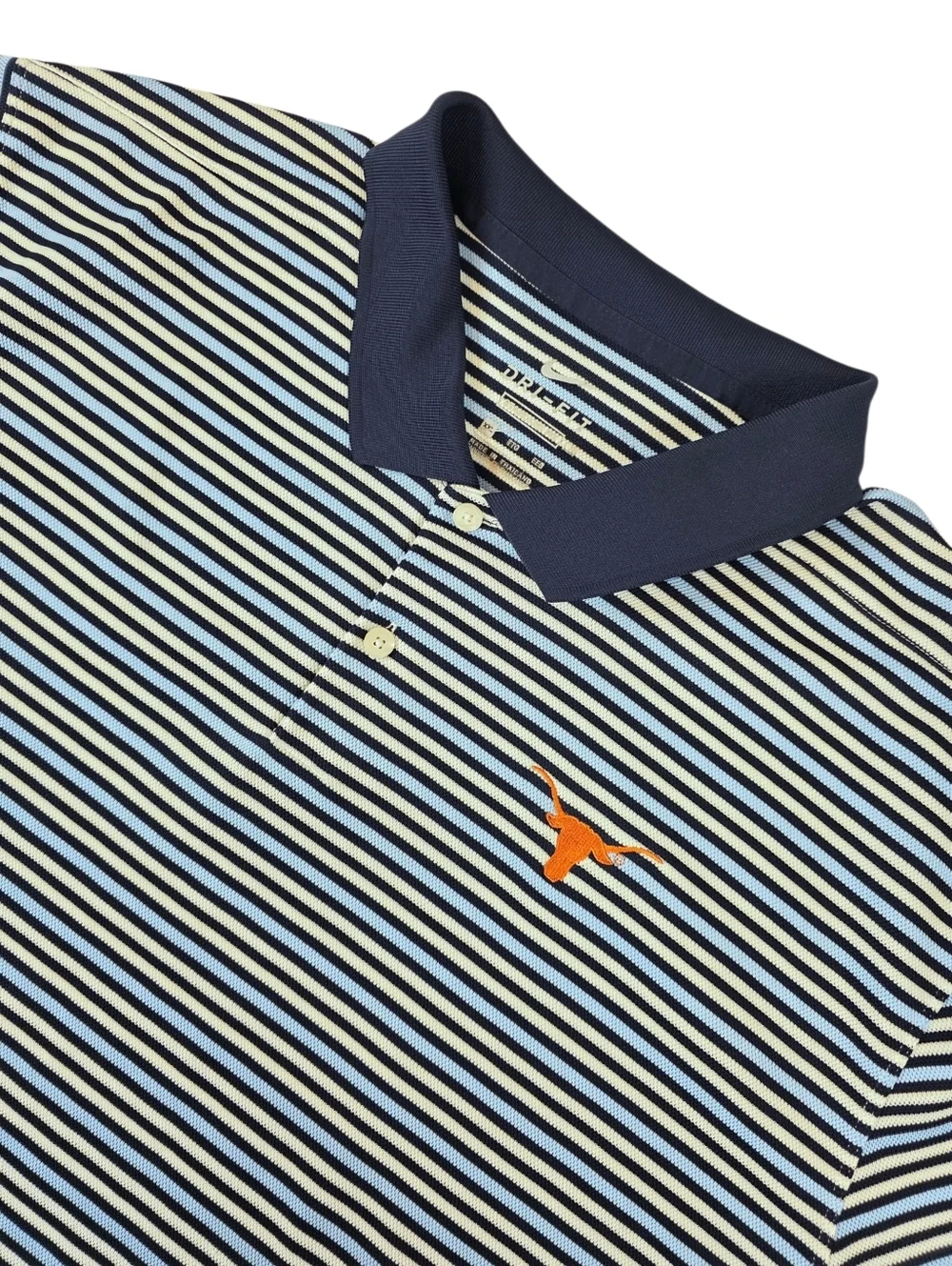 Nike Dri-FIT Texas Longhorns Golf Polo Shirt Striped Men XXL Performance